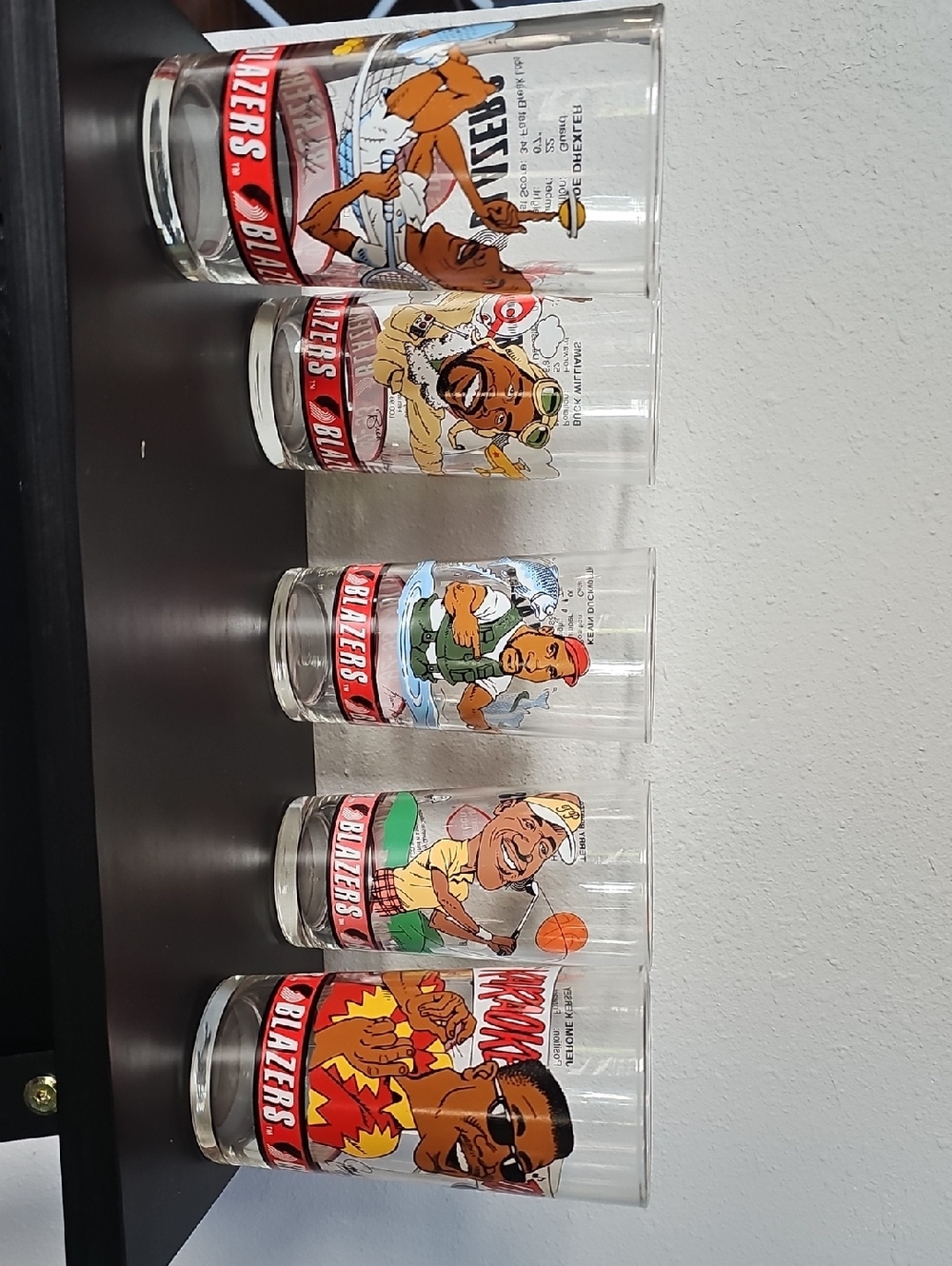 Portland Trail Blazers Cartoon Character Glasses - Set of 5
